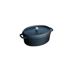 Cocotte en fonte mini ovale noire 11 cm avec couvercle � bouton l. . . 142136