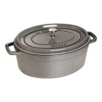 Cocotte en fonte ovale gris graphite 33 cm avec couvercle � bouto. . . 142972