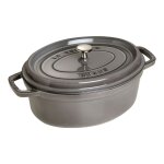 Cocotte en fonte ovale gris graphite 37 cm avec couvercle � bouto. . . 142973