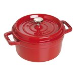 Cocotte en fonte ronde rouge cerise 20 cm avec couvercle � bouton. . . 142975
