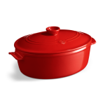 Cocotte ovale en cramique 39, 5x26, 5 cm rouge grand cru 281382