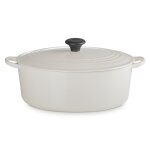 Cocotte signature en fonte �maill�e ovale 27 cm cr�me 162139