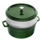 Cocotte ronde avec panier vapeur 26 cm basilic 142450 Cocotte ronde avec panier vapeur 26 cm basilic 142450