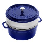 Cocotte ronde avec panier vapeur 26 cm bleu intense 142449 Cocotte ronde avec panier vapeur 26 cm bleu intense 142449