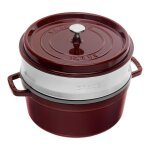 Cocotte ronde avec panier vapeur 26 cm grenadine 142448 Cocotte ronde avec panier vapeur 26 cm grenadine 142448