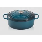 Cocotte signature en fonte émaillée ovale 29 cm bleu deep teal 163986 Cocotte signature en fonte émaillée ovale 29 cm bleu deep teal 163986