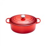 Cocotte signature en fonte émaillée ovale 29 cm cerise 162100 Cocotte signature en fonte émaillée ovale 29 cm cerise 162100