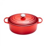 Cocotte signature en fonte maille ovale 33 cm cerise 162128