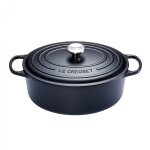 Cocotte signature en fonte maille ovale 35 cm noir mat 162130