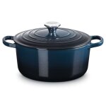 Cocotte signature en fonte maille rond 26 cm nuit 162897