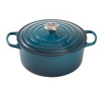 Cocotte signature en fonte maille ronde 20 cm deep teal 163984