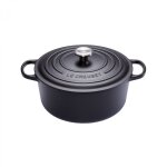 Cocotte signature en fonte maille ronde 26 cm noir mat 162047