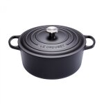 Cocotte signature en fonte maille ronde 30 cm noir mat 162073