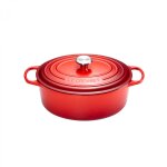 Cocotte signature en fonte émaillée ovale 27 cm cerise 162085 Cocotte signature en fonte émaillée ovale 27 cm cerise 162085