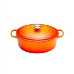 Cocotte signature en fonte �maill�e ovale 27 cm volcanique 162086