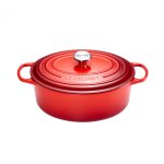 Cocotte signature en fonte maille ovale 31 cm cerise 162115