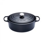 Cocotte signature en fonte �maill�e ovale 33 cm noir mat 162126