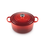 Cocotte signature en fonte �maill�e ronde 18 cm cerise 162009