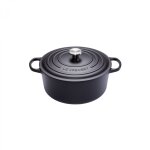Cocotte signature en fonte maille ronde 18 cm noir mat 162008