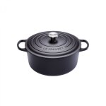 Cocotte signature en fonte maille ronde 22 cm noir mat 162026