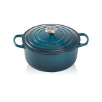 Cocotte signature en fonte maille ronde 24 cm deep teal 163985
