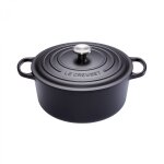 Cocotte signature en fonte maille ronde 28 cm noir mat 162062