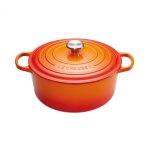 Cocotte signature en fonte �maill�e ronde 28 cm volcanique 162065