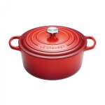 Cocotte signature en fonte maille ronde 30 cm cerise 162074