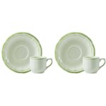 Coffret de 2 tasses & soucoupes café filet vert 752206 Coffret de 2 tasses & soucoupes café filet vert 752206