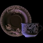 Coffret de 2 tasses & soucoupes d�jeuner tulipes noires 753107