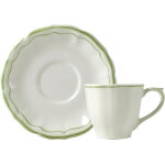 Coffret de 2 tasses & soucoupes th us filet vert 752217
