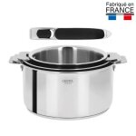 Série de 3 casseroles 16 à 20 cm casteline amovible + 1 poignée z. . . 125884 Série de 3 casseroles 16 à 20 cm casteline amovible + 1 poignée z. . . 125884