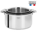 Coffret de 3 casseroles inox 16  20 cm casteline amovible 126553