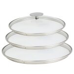 Srie de de 3 couvercles de 16  20 c verre platine 125250