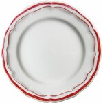 Coffret de 4 assiettes dessert filet rouge 753583