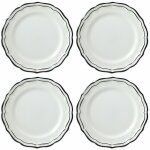 Coffret de 4 assiettes plates filet manganese 753570
