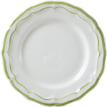 Coffret de 4 assiettes plates filet vert 753592