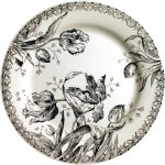 Coffret de 4 assiettes plates tulipes noires 753092
