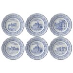 Coffret de 6 assiettes dessert assorties chateaux de la loire 750220 Coffret de 6 assiettes dessert assorties chateaux de la loire 750220