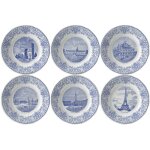 Coffret de 6 assiettes dessert assorties monuments paris 750006