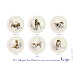 Coffret de 6 assiettes dessert chien sologne 750747 Coffret de 6 assiettes dessert chien sologne 750747