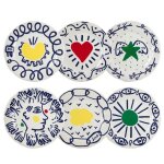 Coffret de 6 assiettes � dessert plates assorties l'archipel sent. . . 754034