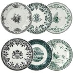 Coffret de 6 assiettes plates assorties les depareillees 753648