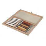 Coffret de 6 couteaux laguiole avantage manche bois 255194 Coffret de 6 couteaux laguiole avantage manche bois 255194
