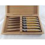 Coffret 6 couteaux laguiole prestige en buis finition brillant 255154 Coffret 6 couteaux laguiole prestige en buis finition brillant 255154