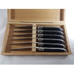 Coffret 6 couteaux laguiole prestige en ebène finition brillant 255163 Coffret 6 couteaux laguiole prestige en ebène finition brillant 255163
