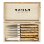 Coffret de 6 couteaux  steak capucin manche bois d'olivier 239025