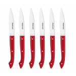 Coffret de 6 couteaux  steak capucin manche rouge 239022