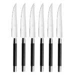 Coffret de 6 couteaux  steak conty bois noir 530559