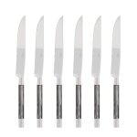 Coffret de 6 couteaux  steak conty nacr gris clair 500228